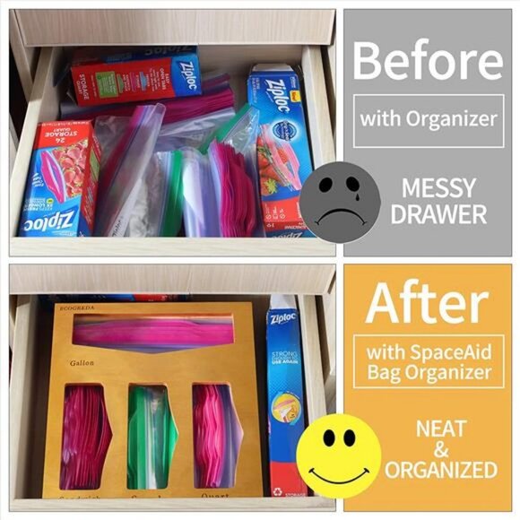 Ziplock Bag Organizer, Wooden Baggie Organizer and Ziploc Bag Storage - Picture 4 of 6